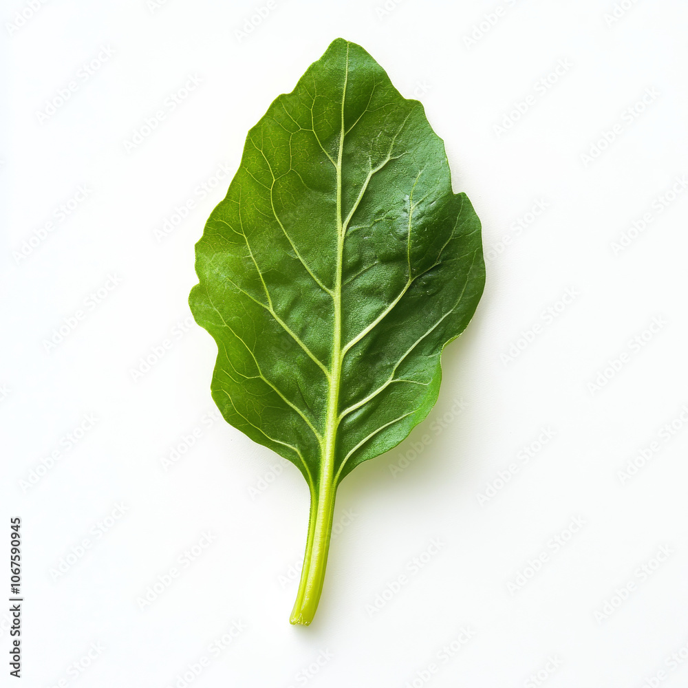 A single endive leaf, isolated on a white background, emphasizing a crunchy vegetable A single endive leaf, isolated on a white background, emphasizing a crunchy vegetable