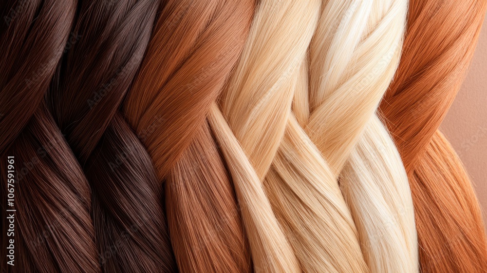 A visually engaging composition featuring a variety of hair strands intertwined in different natural shades, showcasing diversity and artistic expression in a studio setup. A visually engaging composition featuring a variety of hair strands intertwined in different natural shades, showcasing diversity and artistic expression in a studio setup.