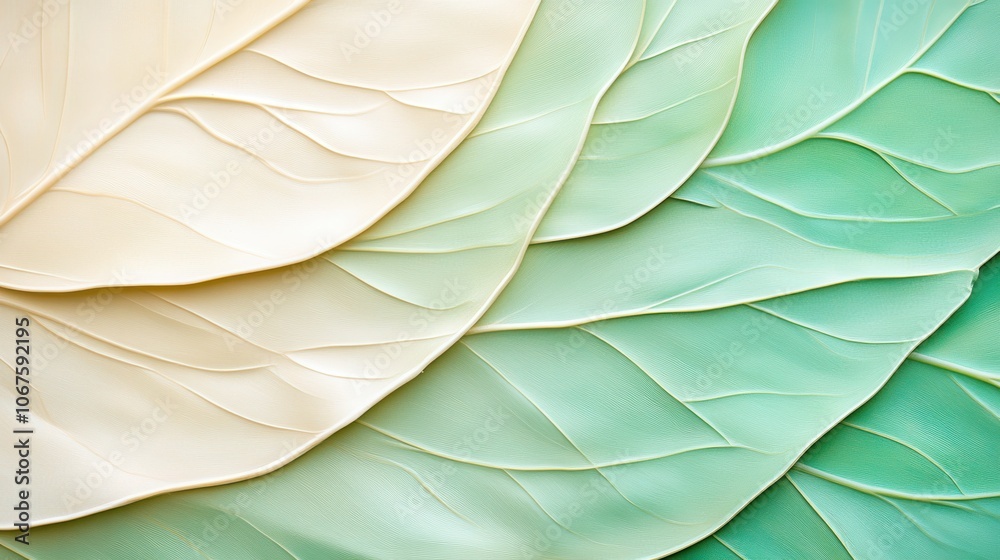 A close-up of layered leaves, showcasing subtle color gradients and intricate textures that highlight their natural beauty. A close-up of layered leaves, showcasing subtle color gradients and intricate textures that highlight their natural beauty.