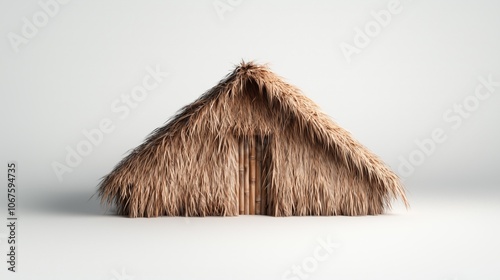 Bamboo thatched hut design showcase for architectural concepts and nature-inspired structures photo