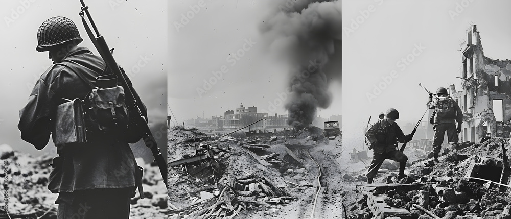 A powerful depiction of World War II, highlighting the Blitz, D-Day, and the Holocaust's impact.