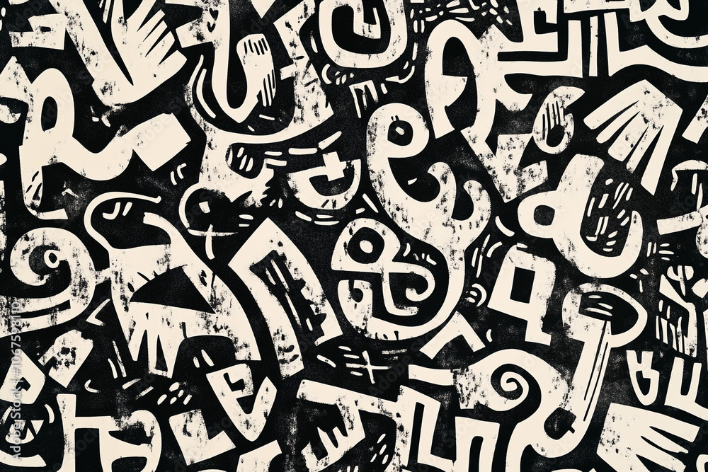Abstract Black and White Geometric Pattern Hand Drawn Art Doodle Style Creative Backgro Abstract Black and White Geometric Pattern Hand Drawn Art Doodle Style Creative Backgro