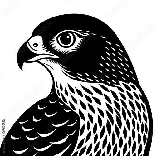 hawk on white