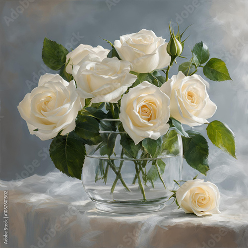 bouquet of white roses