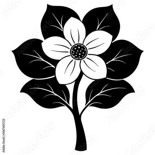 black and white flower