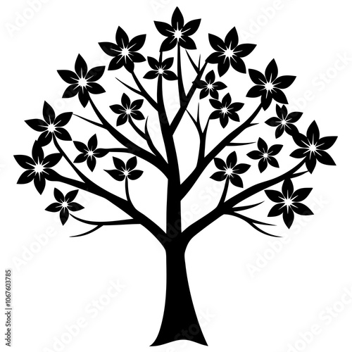 black and white flower