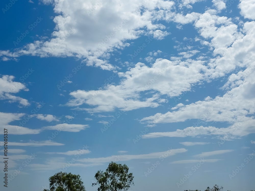 blue sky with clouds, cumulus pattern, nature photography blue sky with clouds, cumulus pattern, nature photography