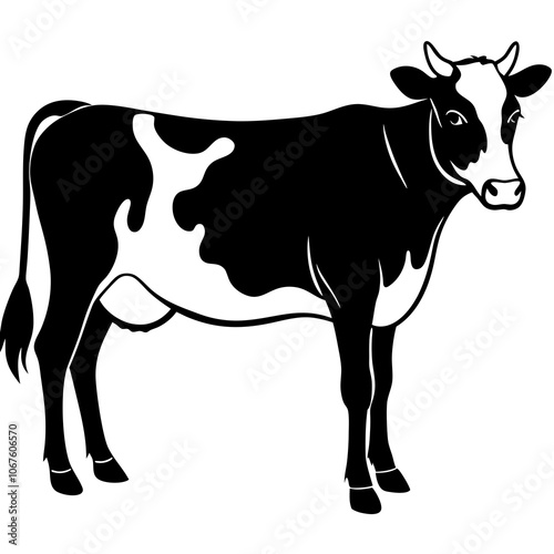 black and white cow