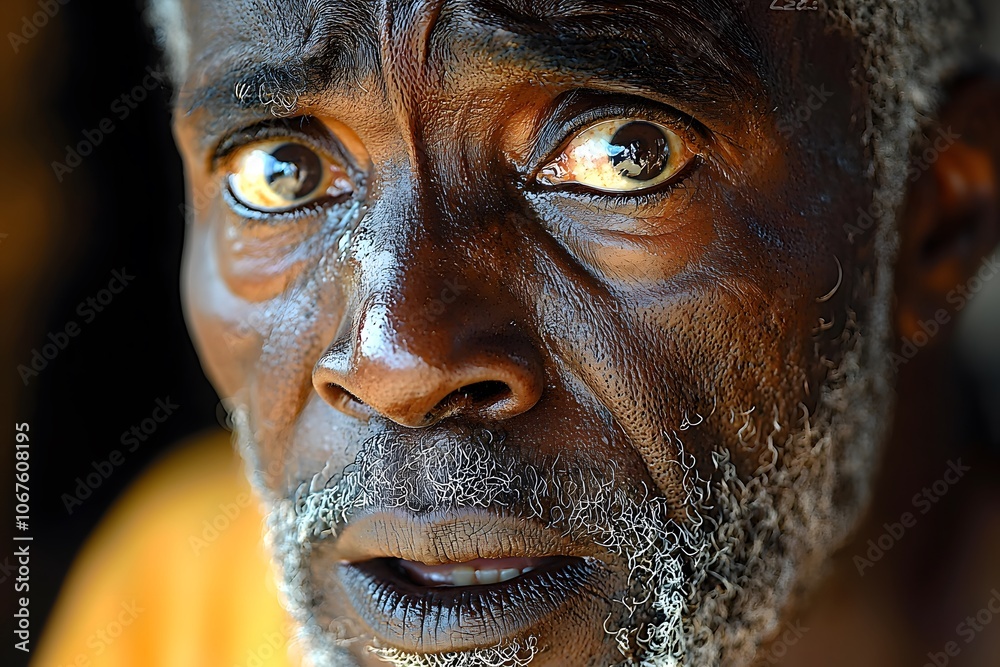 Elderly man with intense expression and deep emotions Elderly man with intense expression and deep emotions