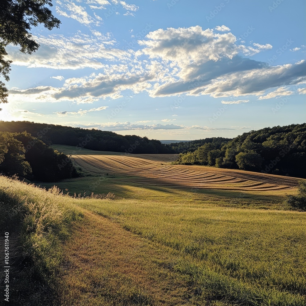 Obraz premium Field and sky