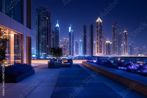 City nightscape product display photo