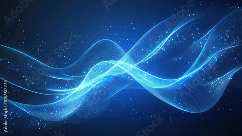 Animated abstract background showcasing flowing blue waves