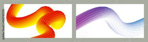 Abstract volumetric background. Cords. set of two illustrations. Toothpaste in a tube. Minimalism. Creative modern background. Cover design, wallpaper, background. eps vector.