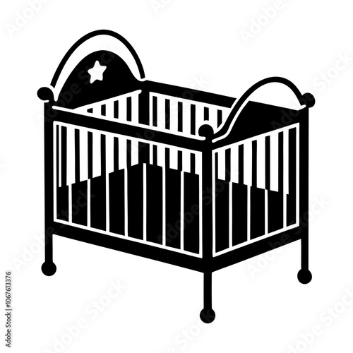 illustration of a crib