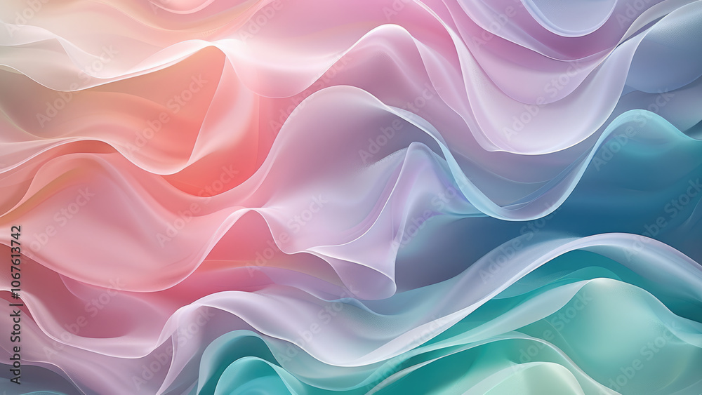 Obraz premium Abstract Pastel Waves with Soft Flowing Gradient