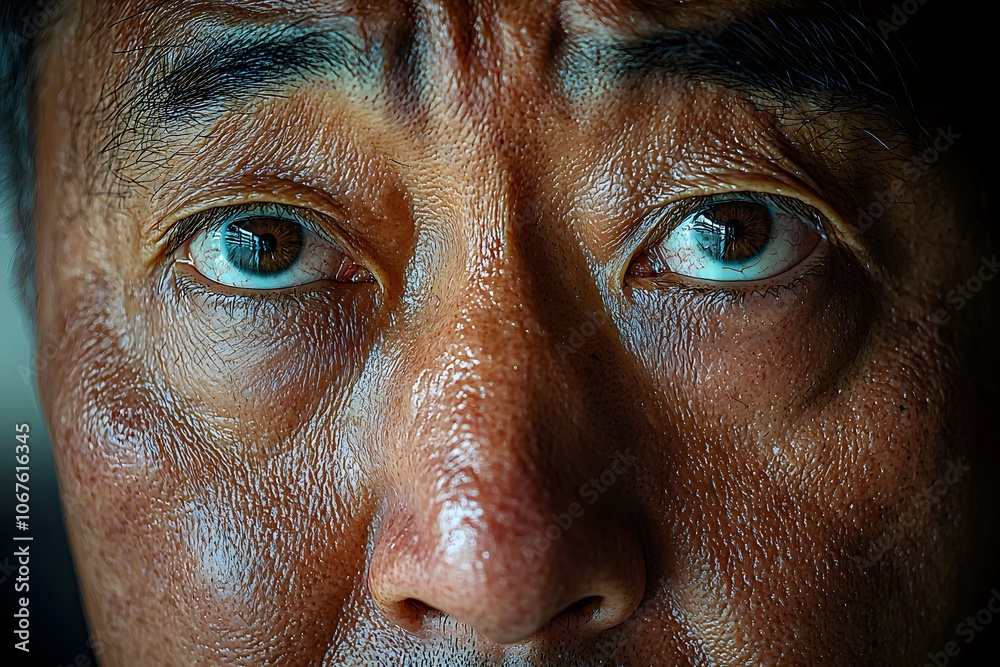 Intense gaze of elderly man with wrinkled skin and captivating eyes Intense gaze of elderly man with wrinkled skin and captivating eyes