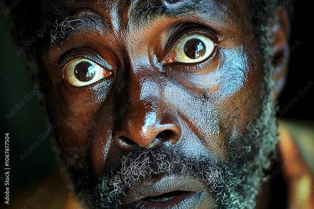 Intense expression of an elderly man with emotionally captivating eyes Intense expression of an elderly man with emotionally captivating eyes