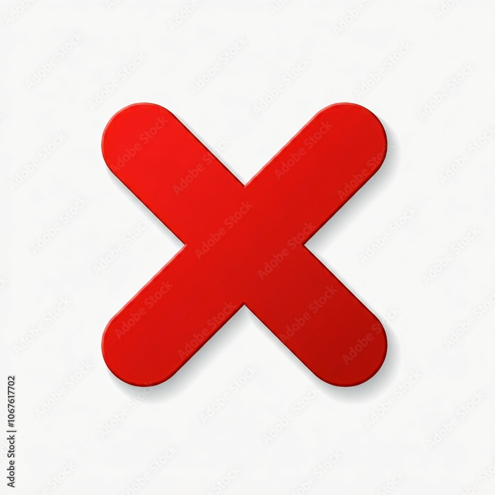 Obraz premium Flat X logo in bright red