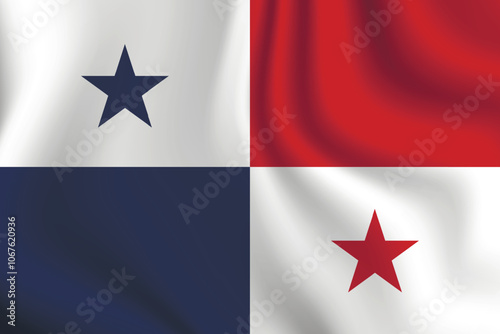 Flag of Panama. National symbol in official colors. Template icon. Abstract vector background