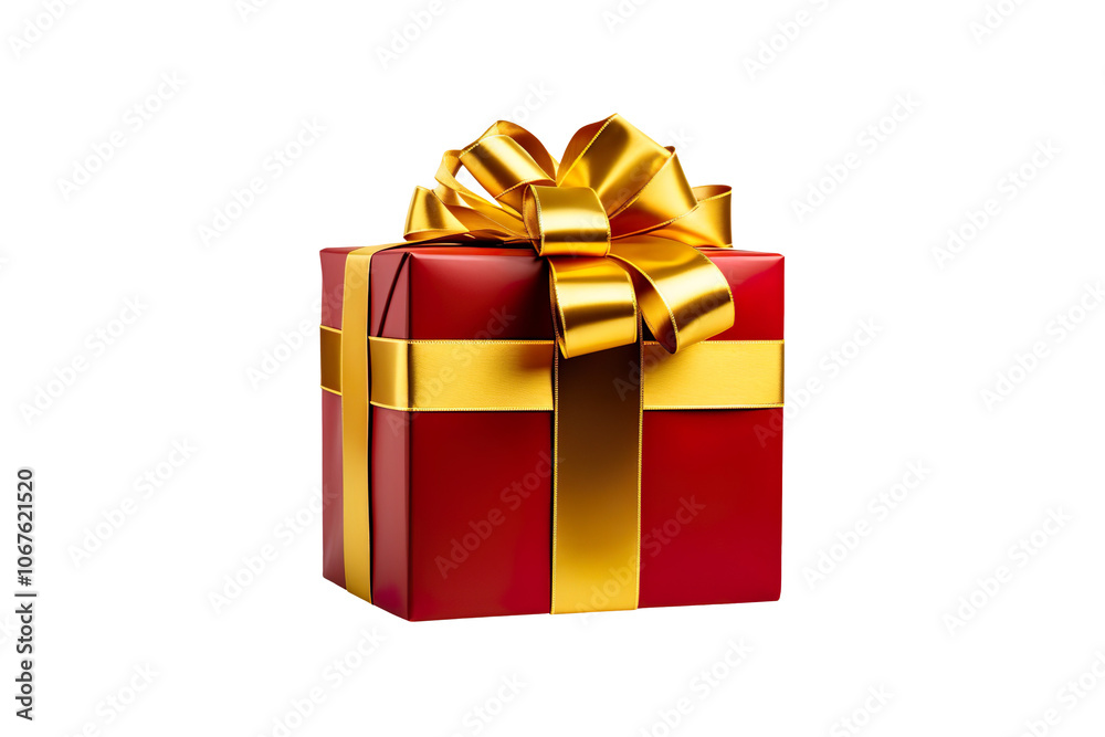 red gift box tied with yellow ribbon isolated on transparent background red gift box tied with yellow ribbon isolated on transparent background