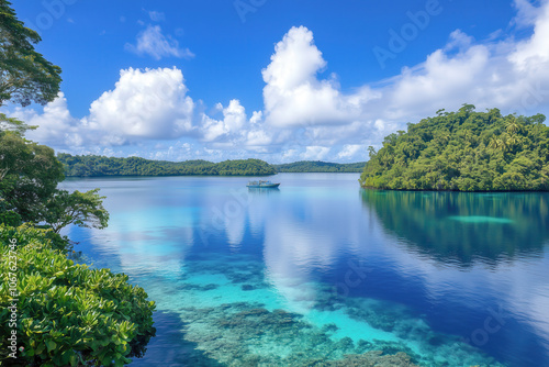 Clear blue tropical ocean surface background with sunlight reflection