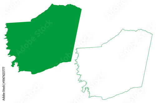 Luis Eduardo Magalhaes municipality (Bahia state, Municipalities of Brazil, Federative Republic of Brazil) map vector illustration, scribble sketch Luis Eduardo Magalhaes map