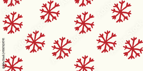 Winter Christmas pattern with red  snowflakes, illustration for a greeting card, Christmas, New Year's party, invitations,postcards, decorations, packaging, wrapping paper, gift boxes