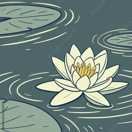 water lilies in the pond