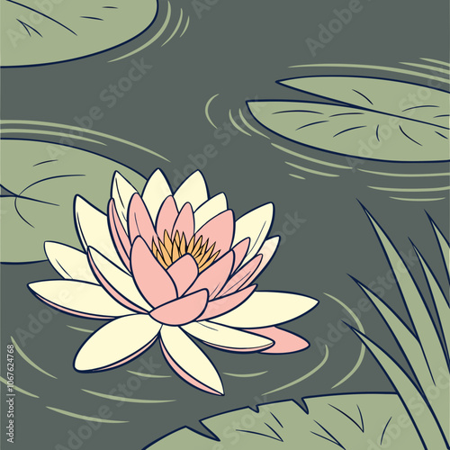 water lilies in the pond