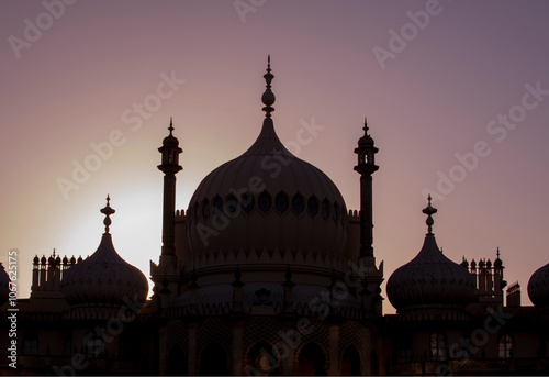 Obraz na płótnie UK, England, Sussex, Brighton, Royal Pavilion dusk w salonie