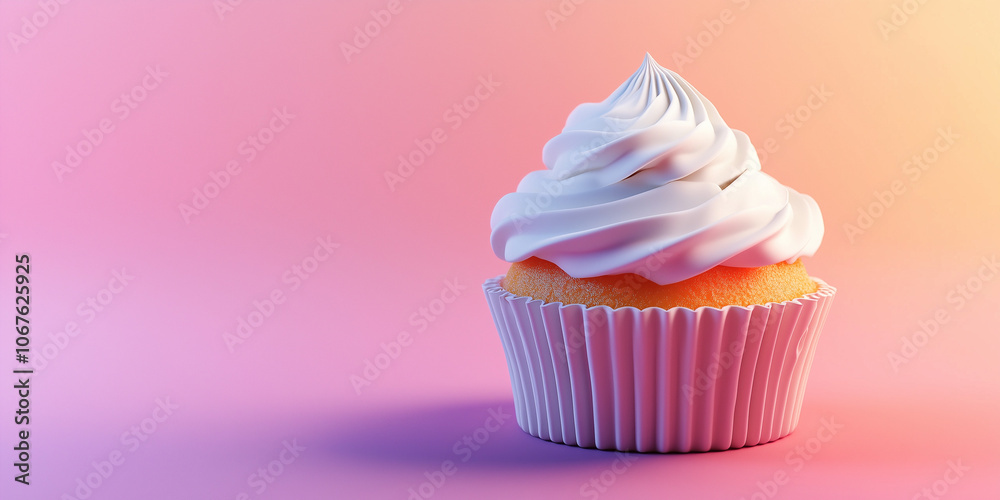 Dolcetto con crema sopra su sfondo rosa. Dolcetto con crema sopra su sfondo rosa.