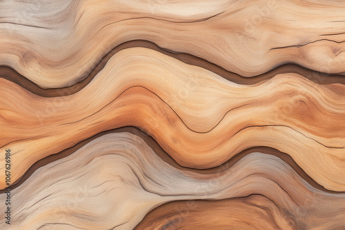 Seamless wood texture background with organic flowing grain pattern in natural earth tones