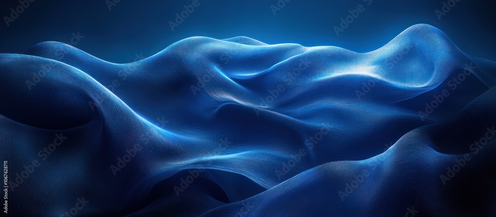 Obraz premium Abstract blue fabric waves.