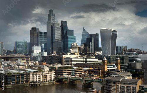 Obraz na płótnie UK, England, London, City skyline from Tate moody w salonie