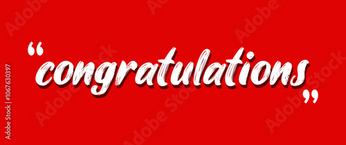 Congratulations hand written typographic text banner vector