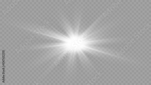 Vector transparent sunlight special lens flare light effect. PNG. Vector illustration	