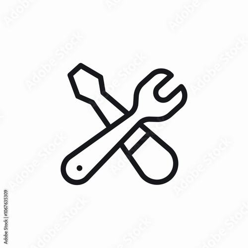 wrench screwdriver cross service icon sign vector