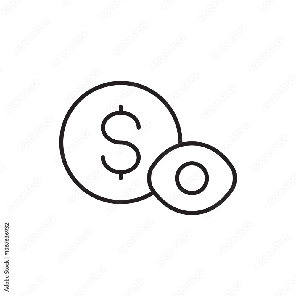 Balance Check Icon with Dollar Symbol and Eye, Representing Account Balance Monitoring, Financial Awareness, and Expense Tracking Balance Check Icon with Dollar Symbol and Eye, Representing Account Balance Monitoring, Financial Awareness, and Expense Tracking