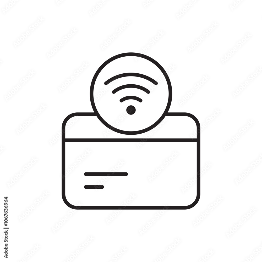 Contactless Payment Icon with Waves, Representing NFC-Based Payments, Wireless Transactions, and Secure Digital Payments Contactless Payment Icon with Waves, Representing NFC-Based Payments, Wireless Transactions, and Secure Digital Payments