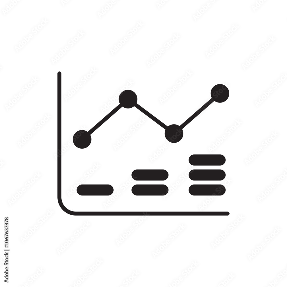 Budget Tracker Icon with Bar Graph, Representing Spending Tracking, Expense Management, and Financial Planning