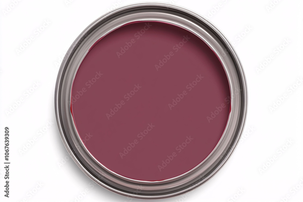 Overhead View of Burgundy Paint Can Overhead View of Burgundy Paint Can