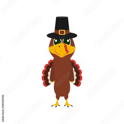 Turkey funny thanksgiving on white background 