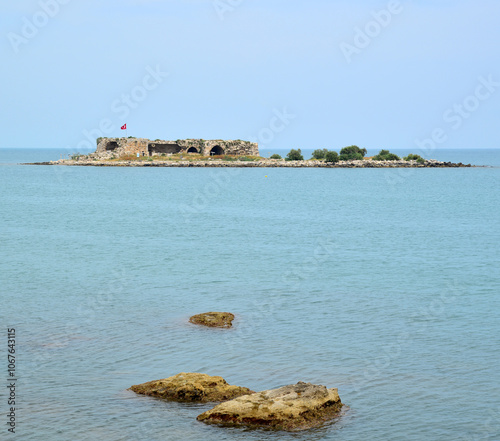 A view of the ancient city structures in Yumurtalık, Adana, Turkey photo