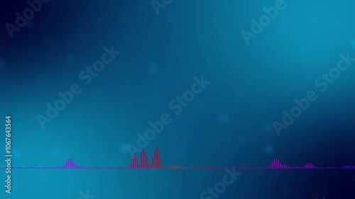 Audio wavefrom. Sound spectrum, Digital forensics. Abstract music waves oscillation. Futuristic sound wave visualization. Synthetic music technology sample on ball acition fantastic background. photo