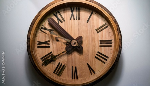 Wallpaper Mural old clock on wooden wall Torontodigital.ca