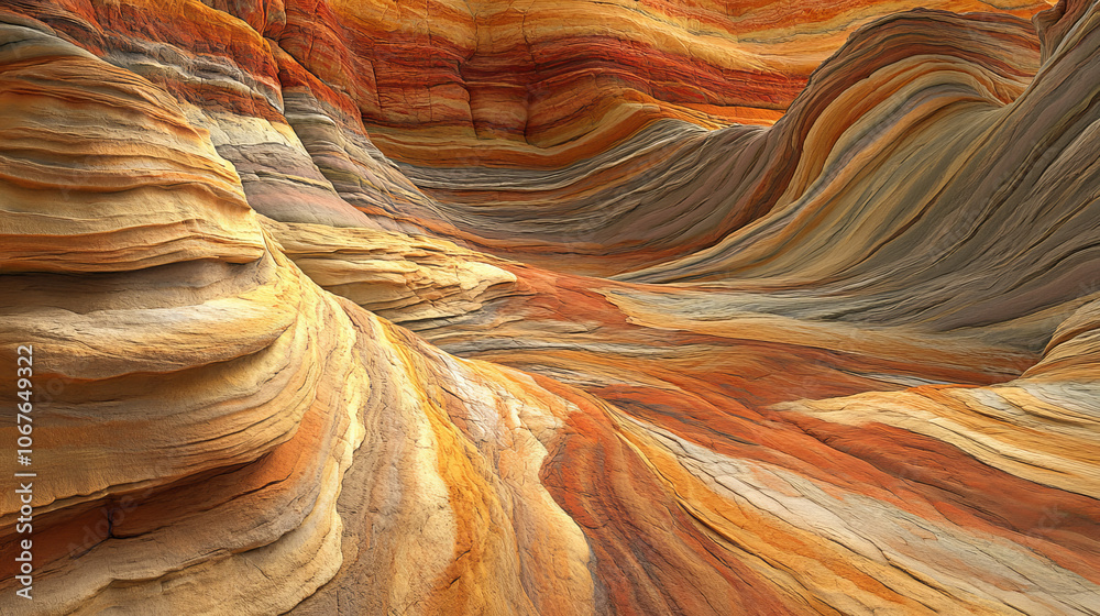 Swirling Sandstone Canyon: 3D Render of Desert Rock Formation Swirling Sandstone Canyon: 3D Render of Desert Rock Formation