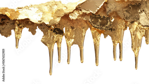 Obraz na płótnie Melting Gold Drips Gracefully, Showcasing Liquid Brilliance in a Captivating Display of Elegance w salonie
