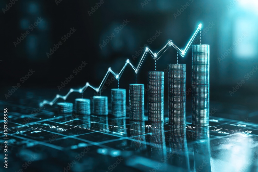 custom made wallpaper toronto digitalFinancial growth illustrated through digital representations increasing profits and investments