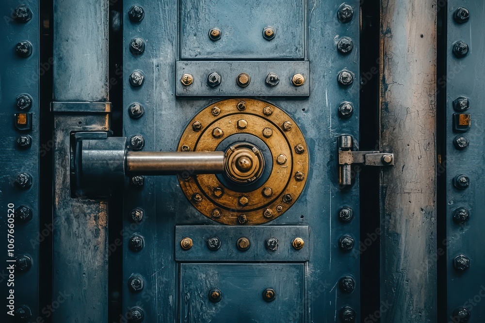 Fototapeta premium a bank vault door, symbolizing security, protection, and financial success
