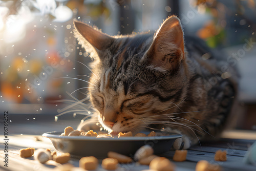 Pro photo of a Foldex cat eating a treat photo